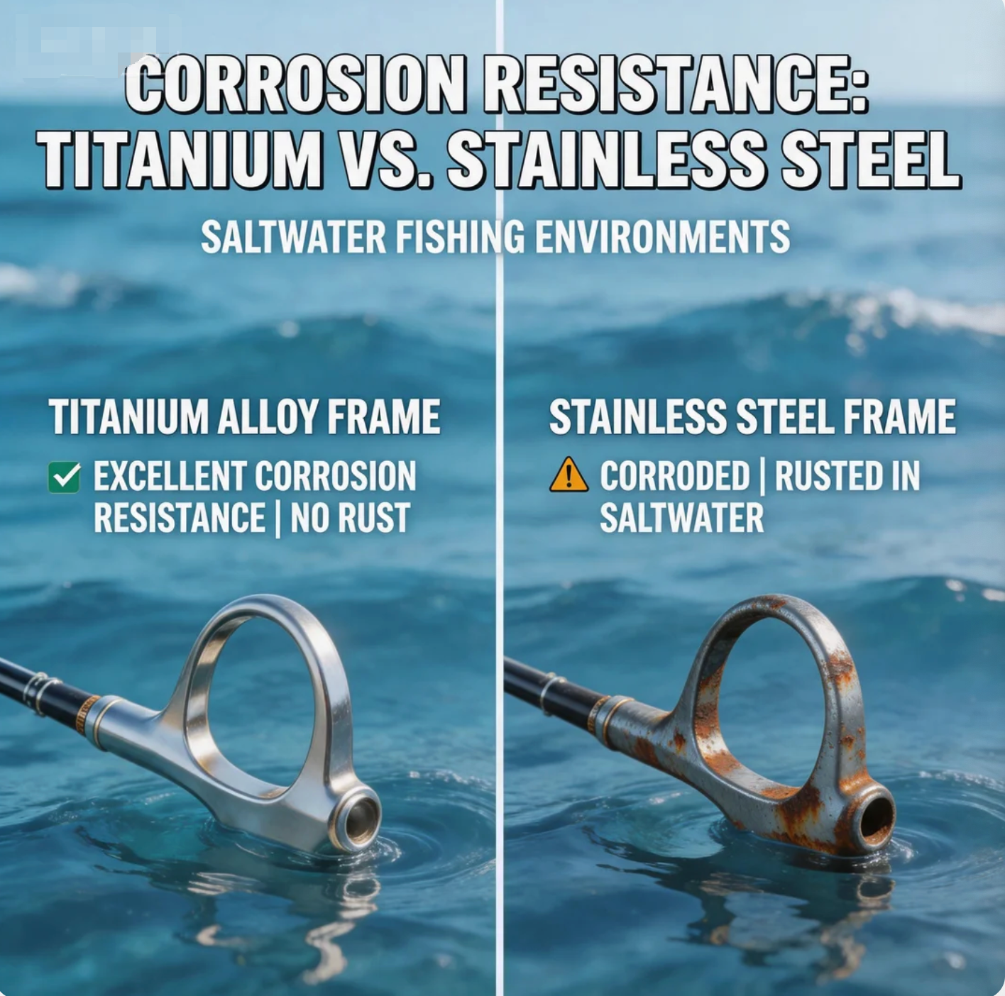 Titanium Alloy Frames vs. Stainless Steel Corrosion Resistance in Saltwater Fishing Environments