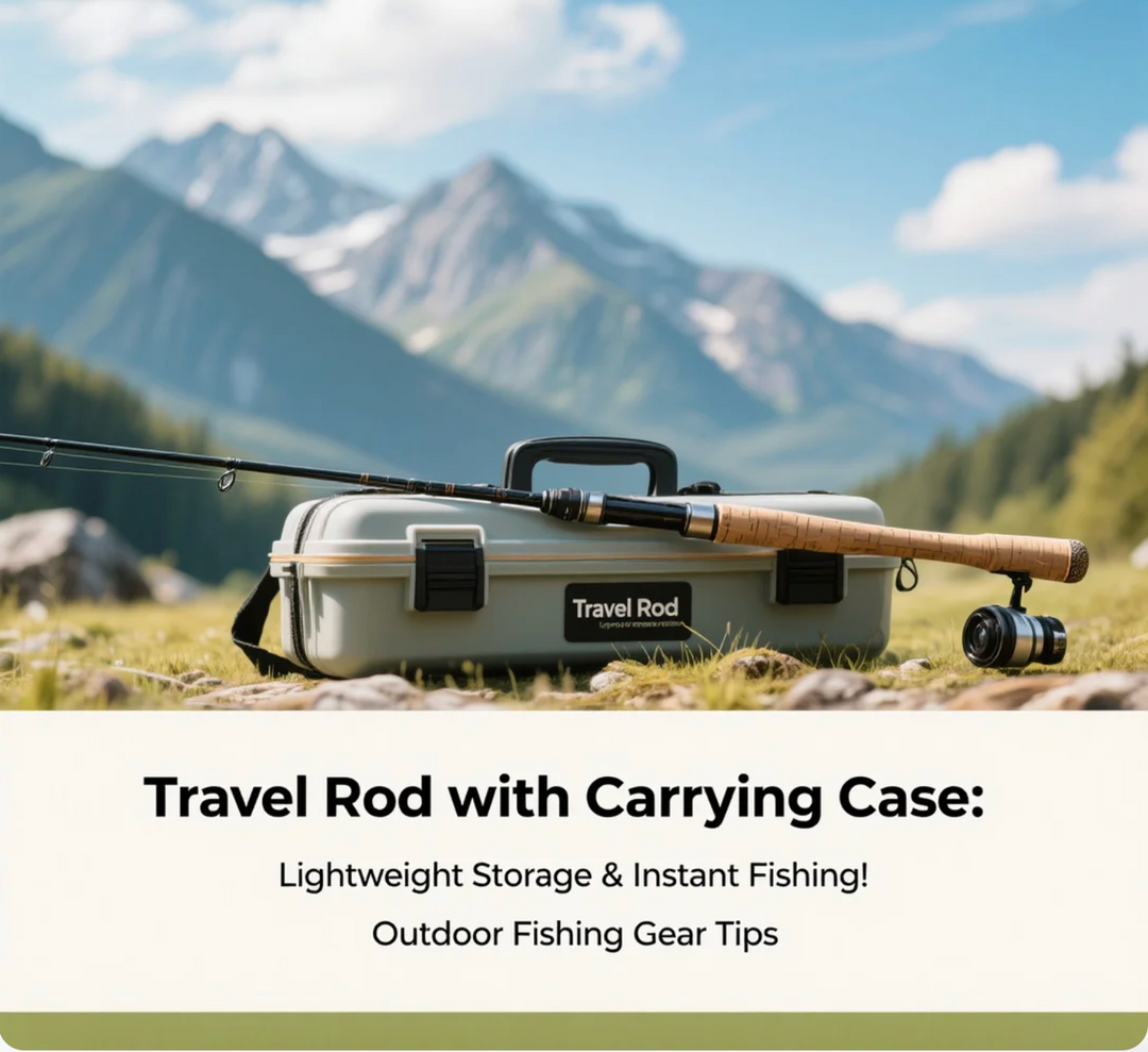 Travel Rod with Carrying Case Lightweight Storage & Instant Fishing! Outdoor Fishing Gear Tips
