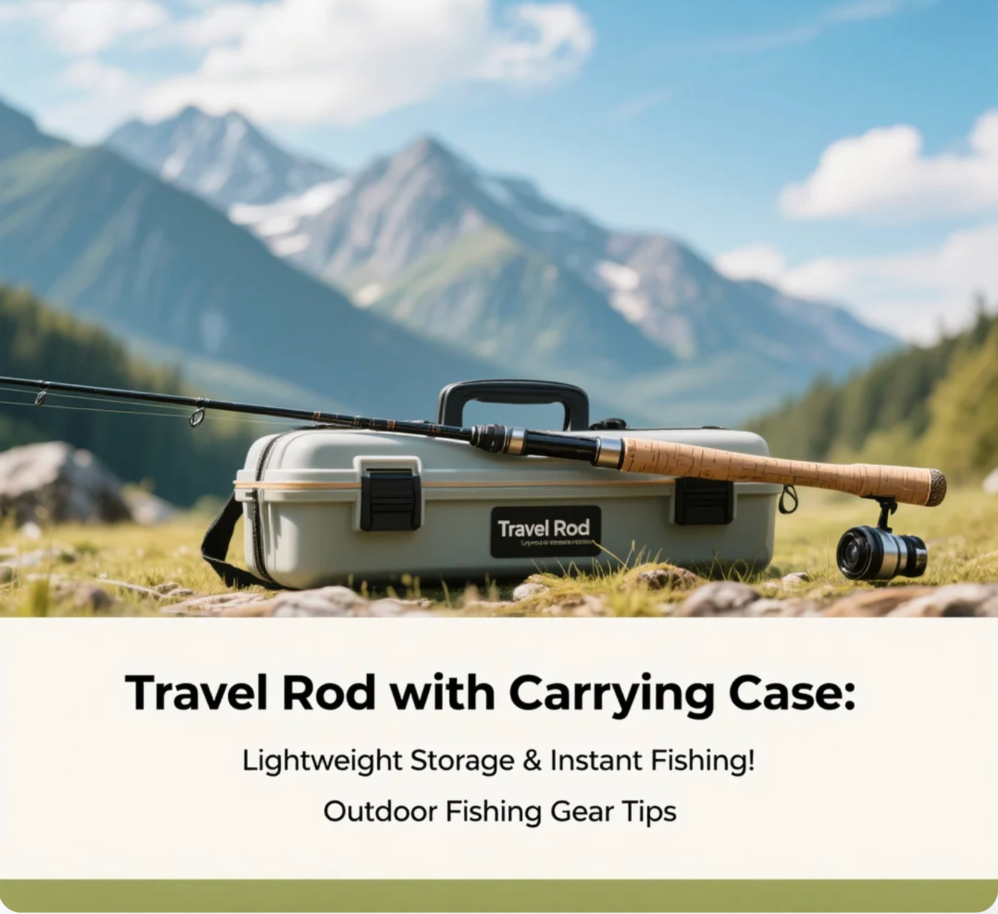 Travel Rod with Carrying Case Lightweight Storage & Instant Fishing! Outdoor Fishing Gear Tips