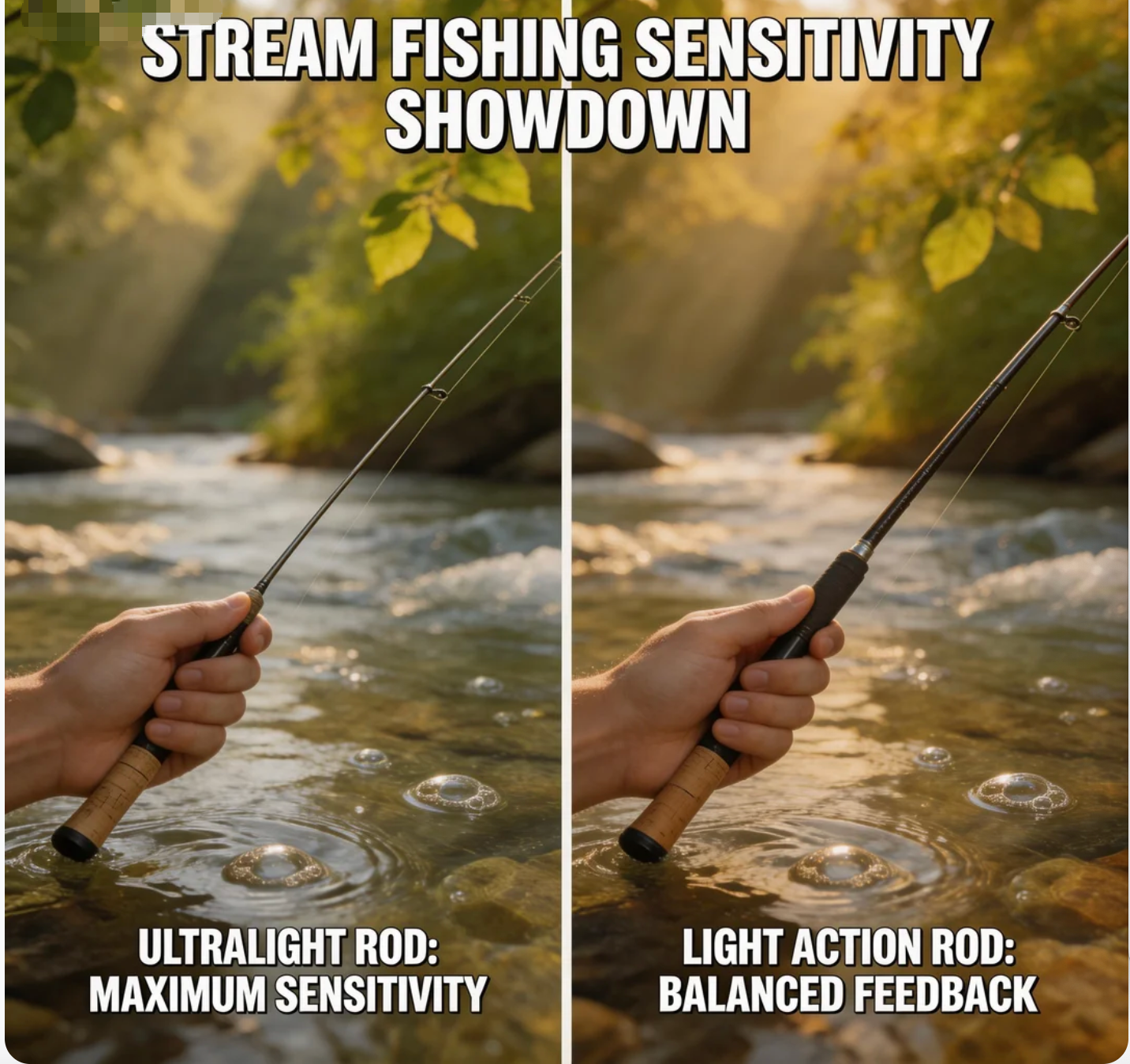 Ultralight vs Light Action fising rod: Sensitivity for Streams fishing ...