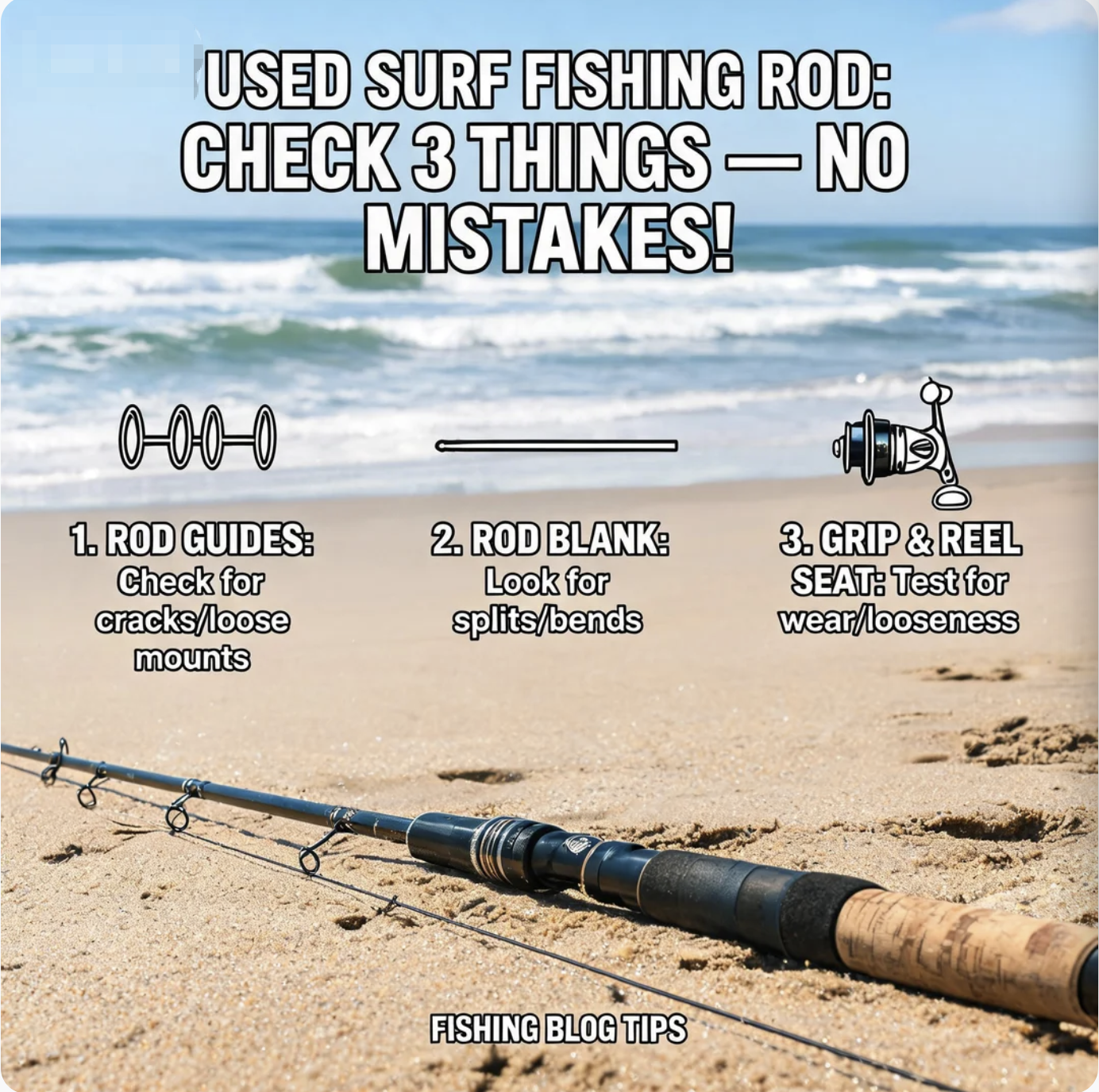 Used Surf Fishing Rod: Check 3 Things—No Mistakes