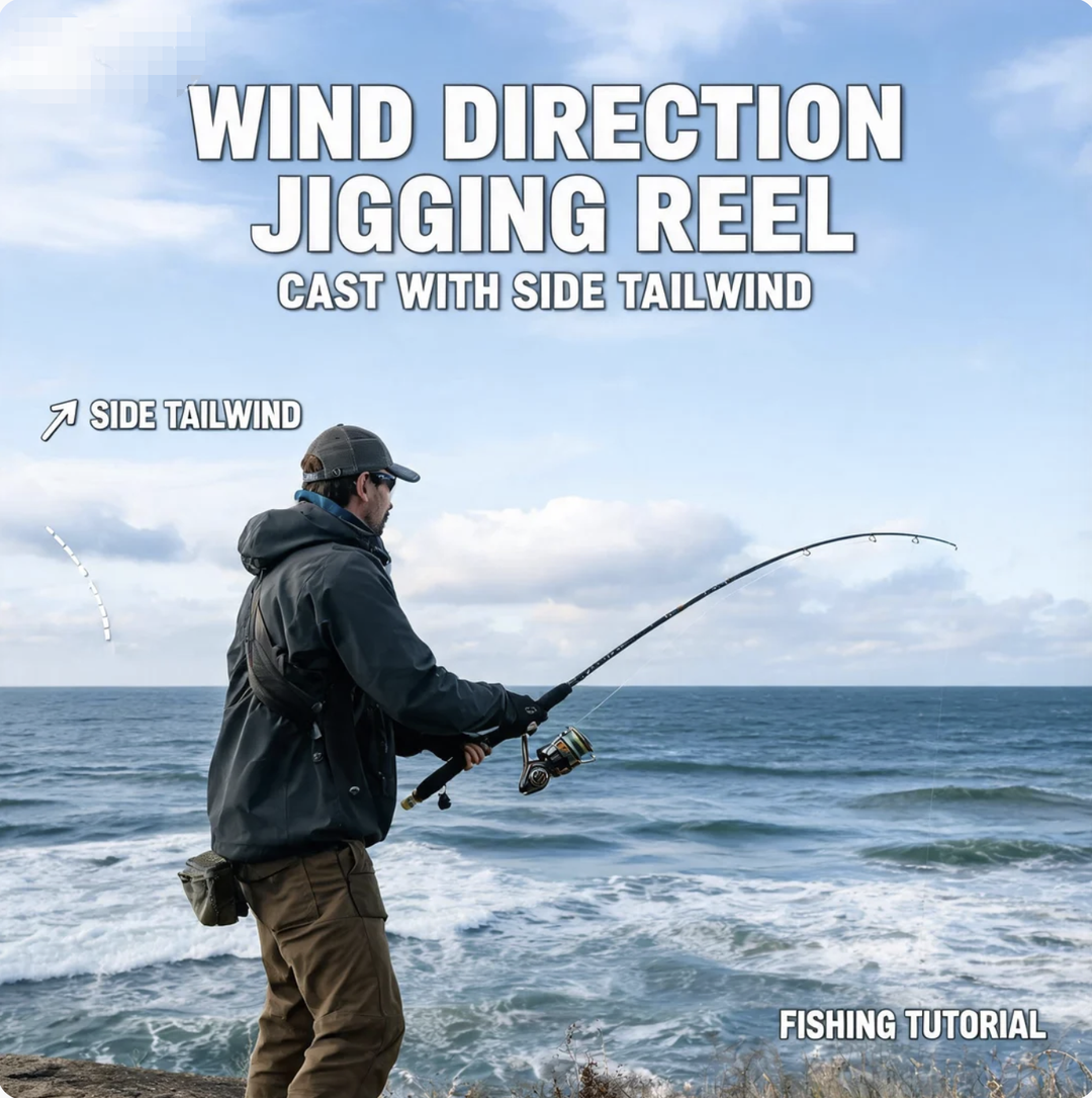 Wind Direction Jigging Reel: Cast with Side Tailwind