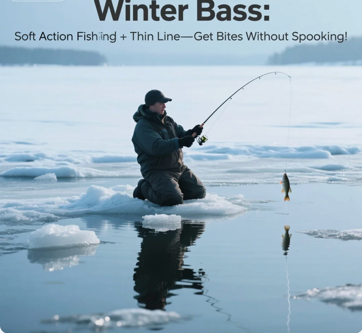 Winter Bass Soft Action Fishing Rod + Thin Line—Get Bites Without Spooking！