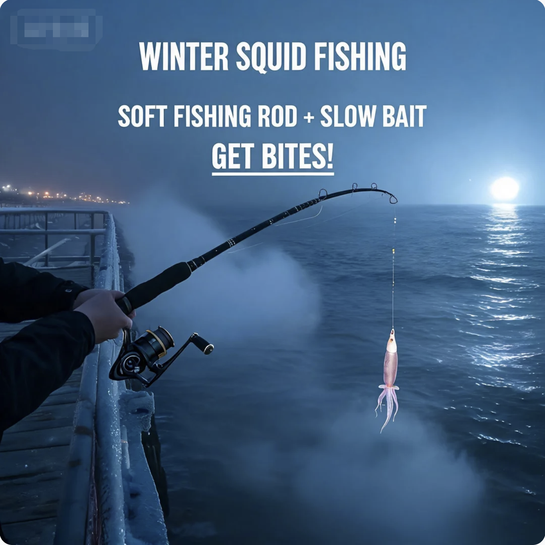 Winter Squid Fishing: Soft Fishing Rod + Slow Bait—Get Bites