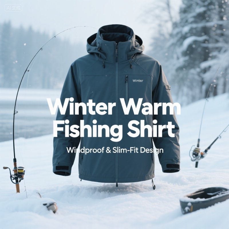 Winter Warm Fishing Shirt Gear: Windproof & Slim-Fit Design