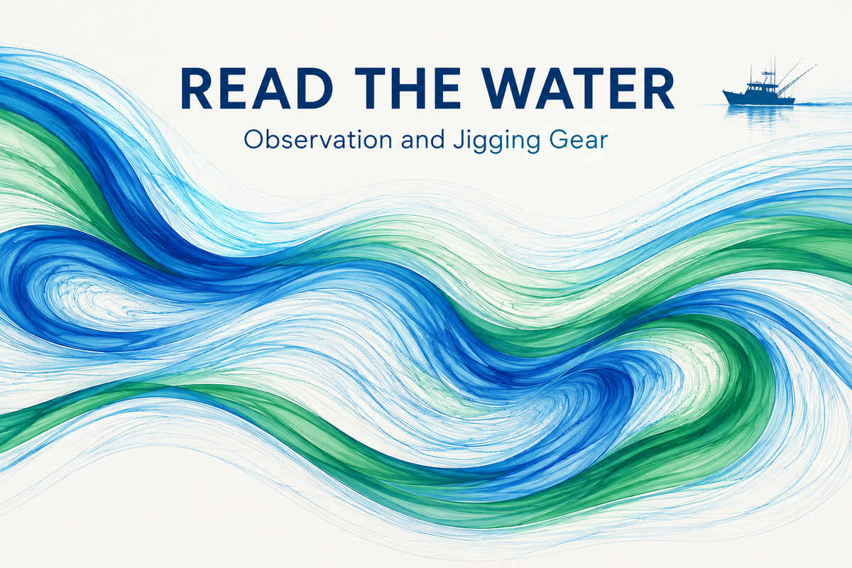 Read the Water English cover with abstract blue and green flow lines and a small boat silhouette, not a real current map.