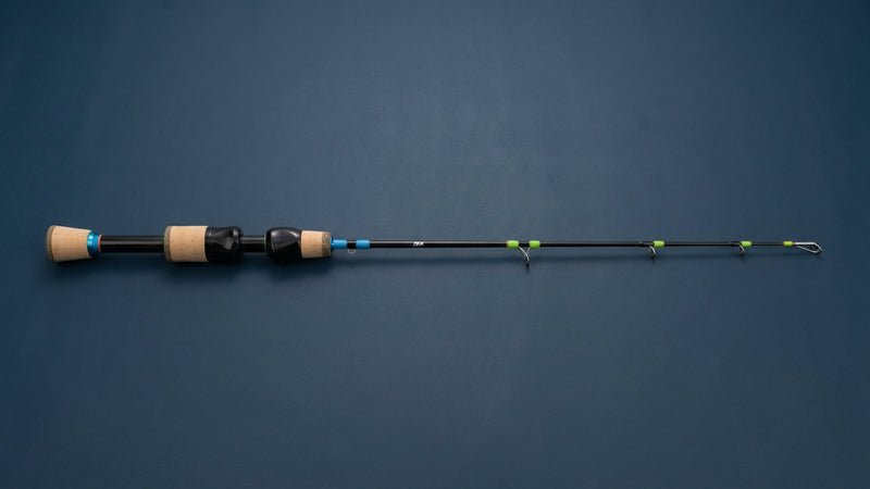 Ice fishing rod category illustration on a dark navy background