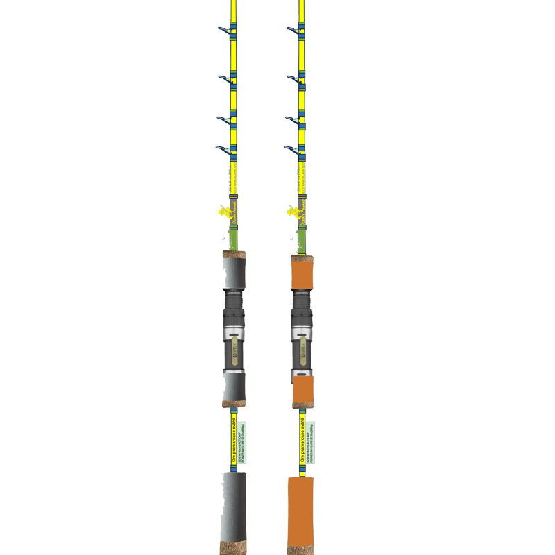 GOOFISH® Ocean Assassin 6'4" Solid Nano Blank MH Fast Action Jigging Fishing Pole — Titanium SIC Guides, Saltwater Speed Boat Rod