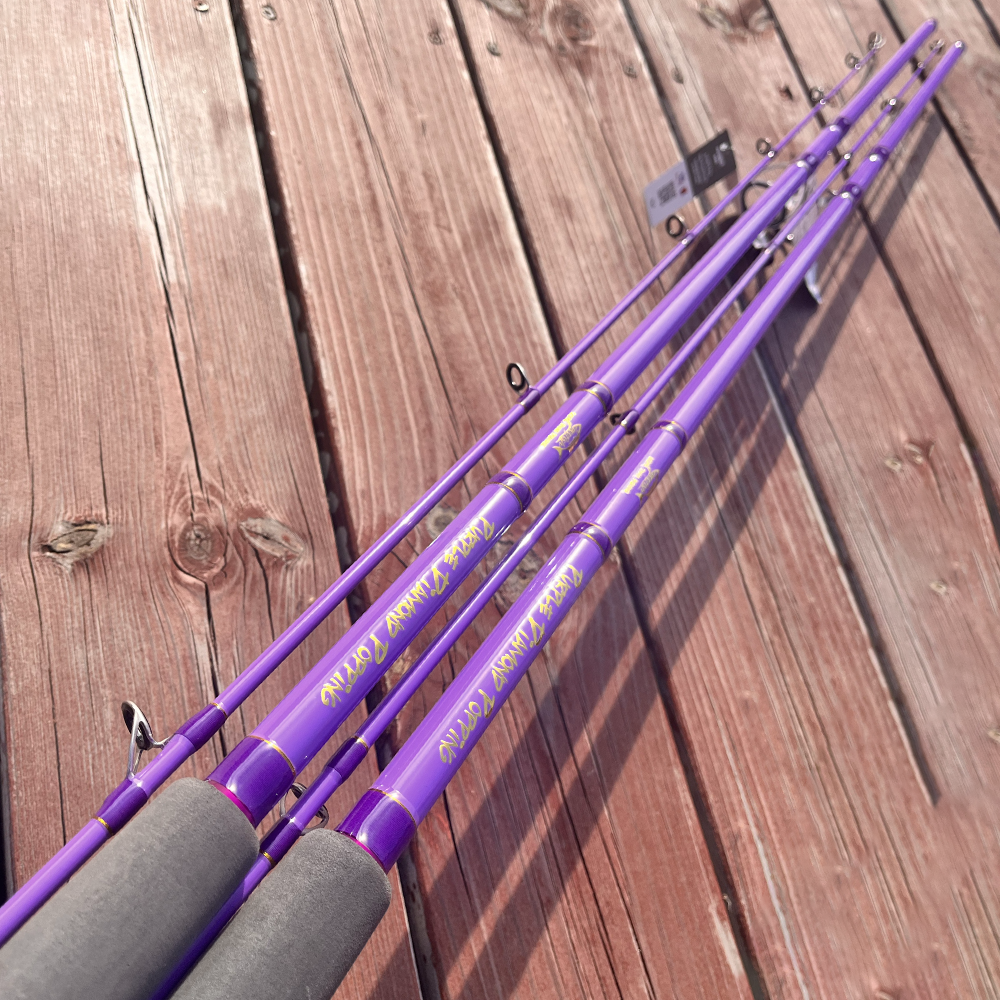 GOOFISH® Purple Diamond Light Popping Pole-9.2'(approx 280cm) 2 Piece Solid Nano Tip Japan Fuji Saltwater Popping Spinning Rod