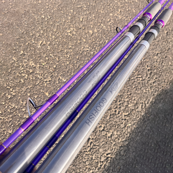 GOOFISH® Purple Diamond Light Popping Pole-9.2'(approx 280cm) 2 Piece Solid Nano Tip Japan Fuji Saltwater Popping Spinning Rod