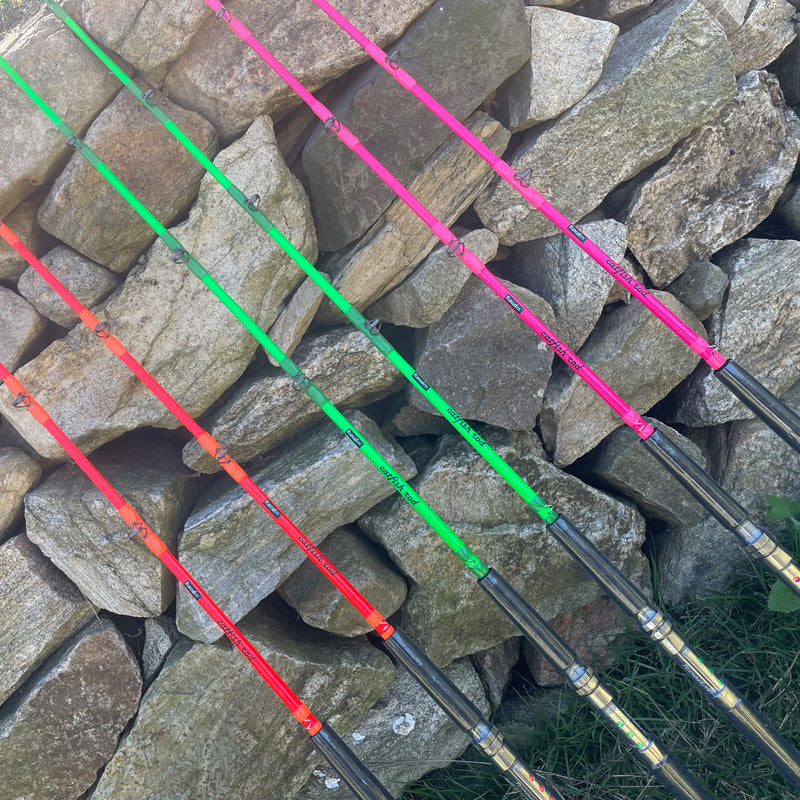 catfishing lighted fishing pole Tcoedm Glowing Luminous Catfish Rod-7'6" Butt Joint MH/M Power Fast Action Glowing Orange / Butt Joint(Not One Piece)Model / Medium Heavy
