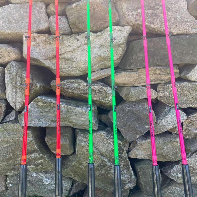 catfishing lighted fishing pole Tcoedm Glowing Luminous Catfish Rod-7'6" Butt Joint MH/M Power Fast Action Glowing Orange / Butt Joint(Not One Piece)Model / Medium Heavy