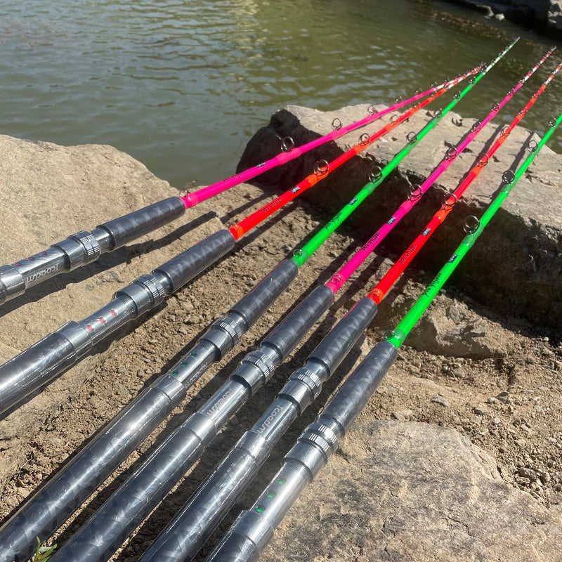 Tcoedm Glowing Luminous Catfish rod-7'6 Butt Joint MH/M Power Fast Action Glowing Orange / Butt Joint(Not One Piece)Model / Medium Heavy