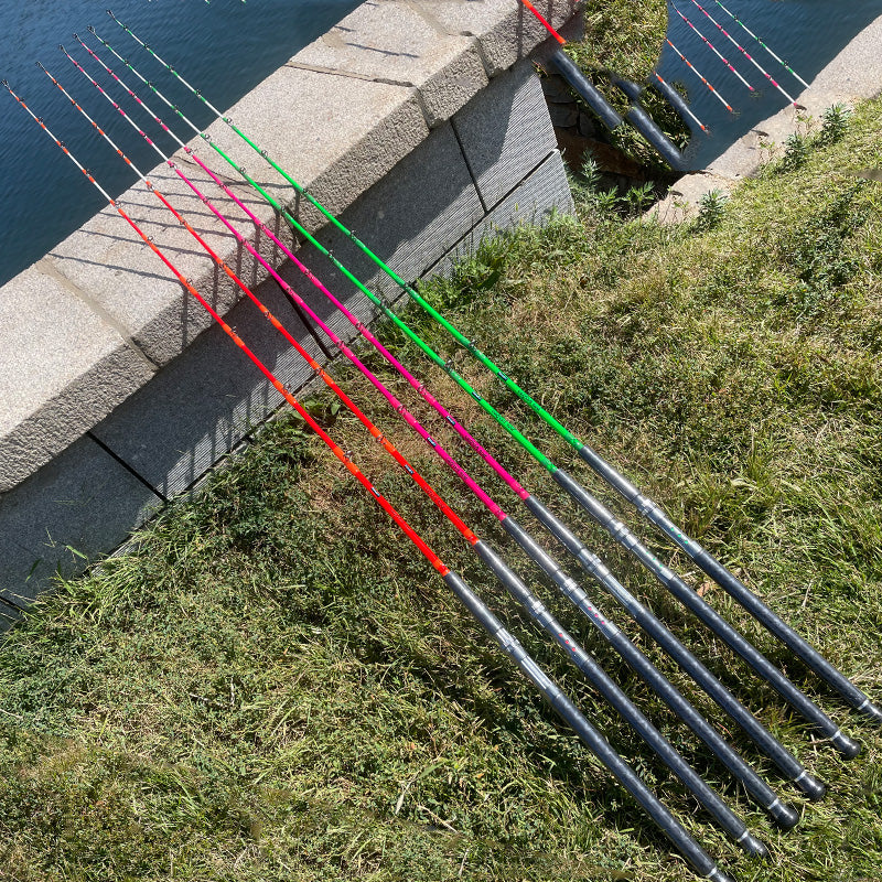 catfishing lighted fishing pole Tcoedm Glowing Luminous Catfish Rod-7'6" Butt Joint MH/M Power Fast Action Glowing Orange / Butt Joint(Not One Piece)Model / Medium Heavy
