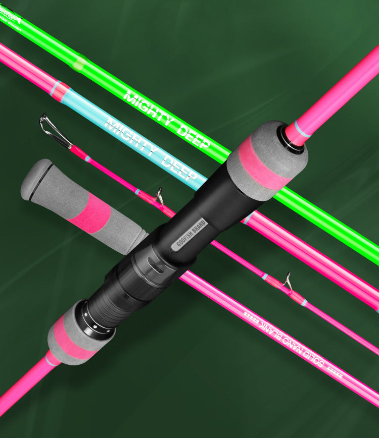 GOOFISH® Pink 6'6(195cm) Solid Nano Tech Blank Saltwater Slow Pitch  Jigging Rod PE1-2 Jig 60-200g