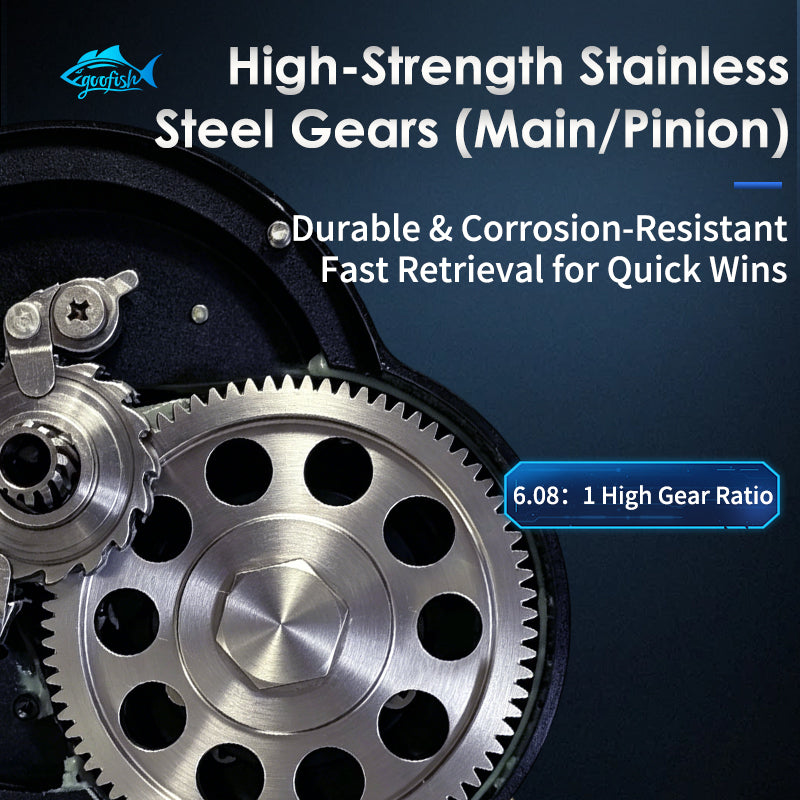 Goofish® Abyss Jigger-6.08:1 High-Speed Jigging Reel - Aluminum CNC Machined Saltwater Reel