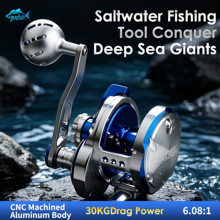 Goofish® Abyss Jigger-6.08:1 High-Speed Jigging Reel - Aluminum CNC Machined Saltwater Reel