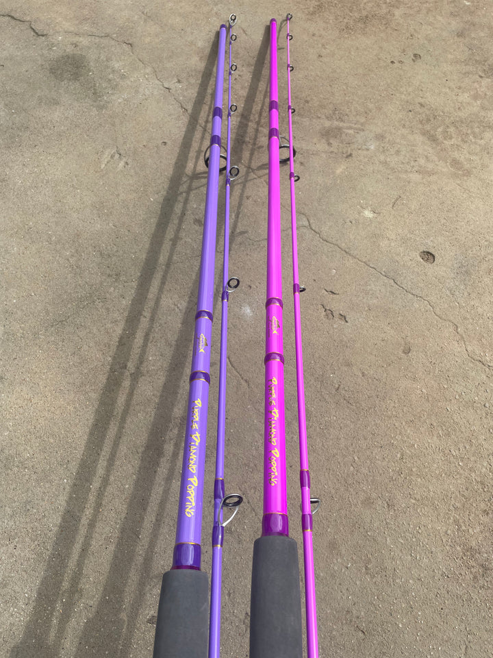 💥GOOFISH® Purple Diamond Light Popping Pole-9.2'(approx 280cm) 2 Piece Solid Nano Tip Japan Fuji Saltwater Popping Spinning Rod