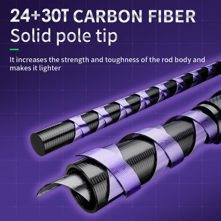 Purple Diamond carbon construction schematic labeled 24T plus 30T carbon and solid carbon tip