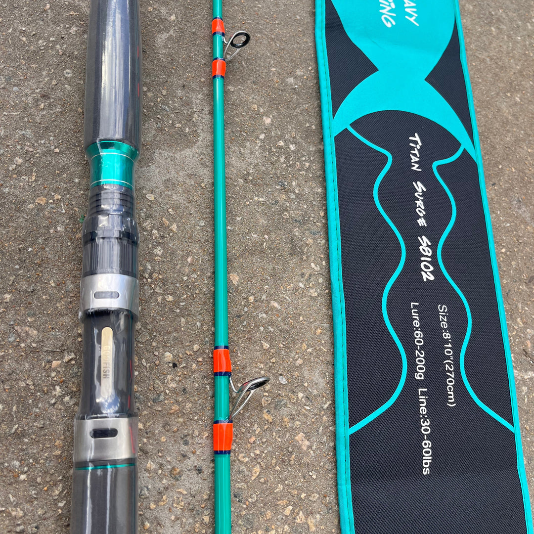 GOOFISH® Titan surge popping 8'10''(approx 270cm) 2 Piece Solid Nano Tip Japan Fuji Saltwater Popping Spinning Rod