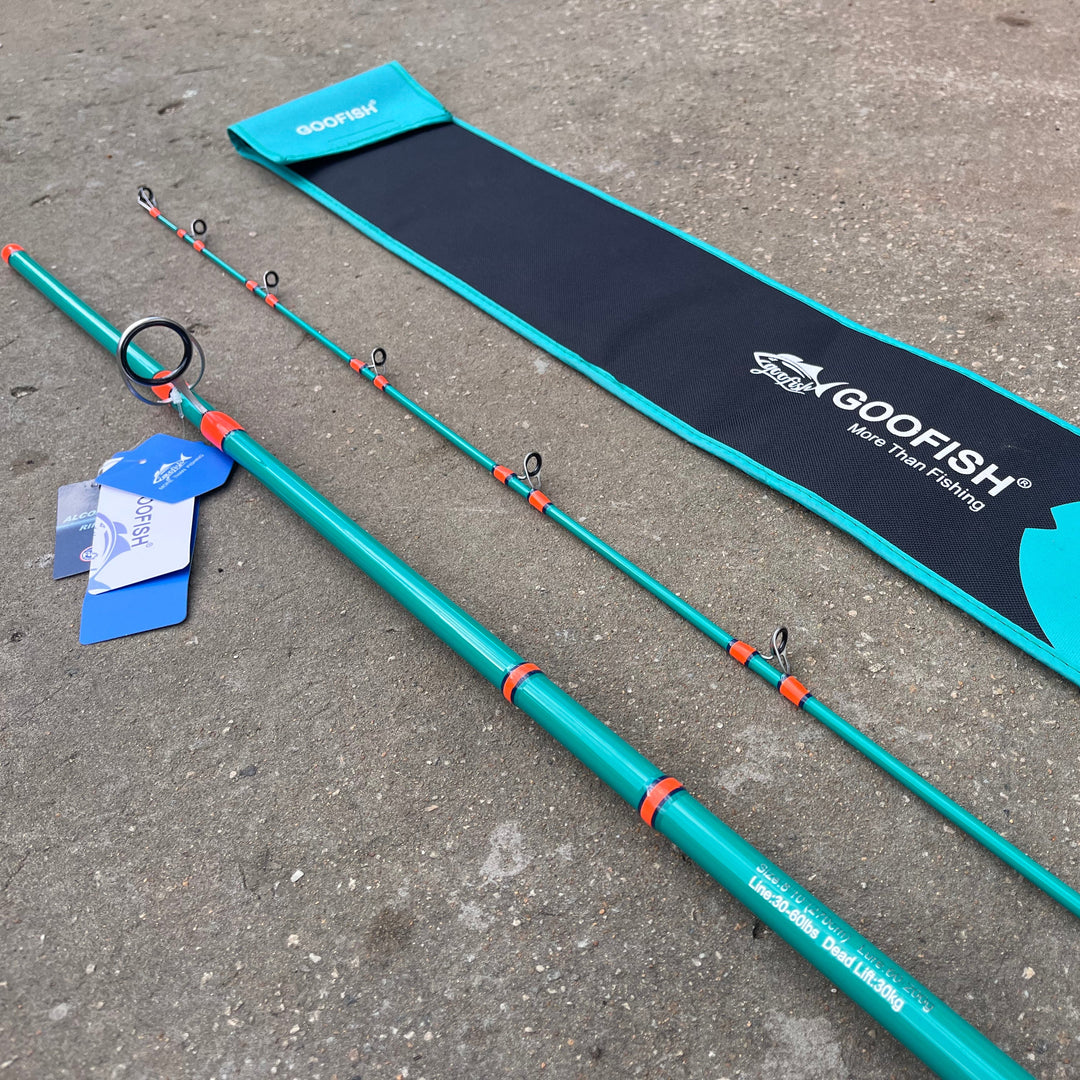 GOOFISH® Titan surge popping 8'10''(approx 270cm) 2 Piece Solid Nano Tip Japan Fuji Saltwater Popping Spinning Rod