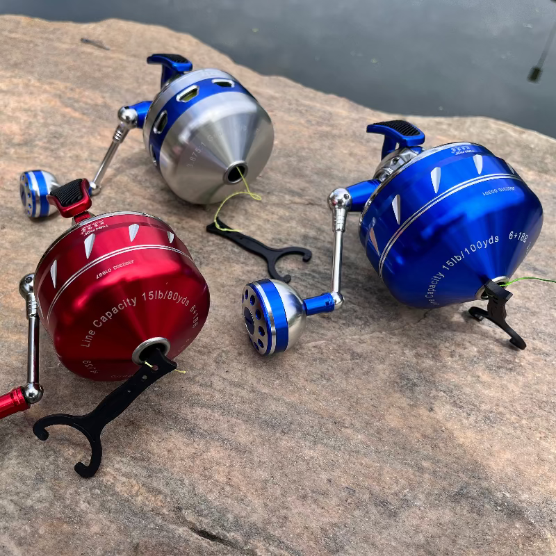 SPINCAST REEl:Spincast Fishing Reel with 6+1 BB,CNC Body J50(Blue)