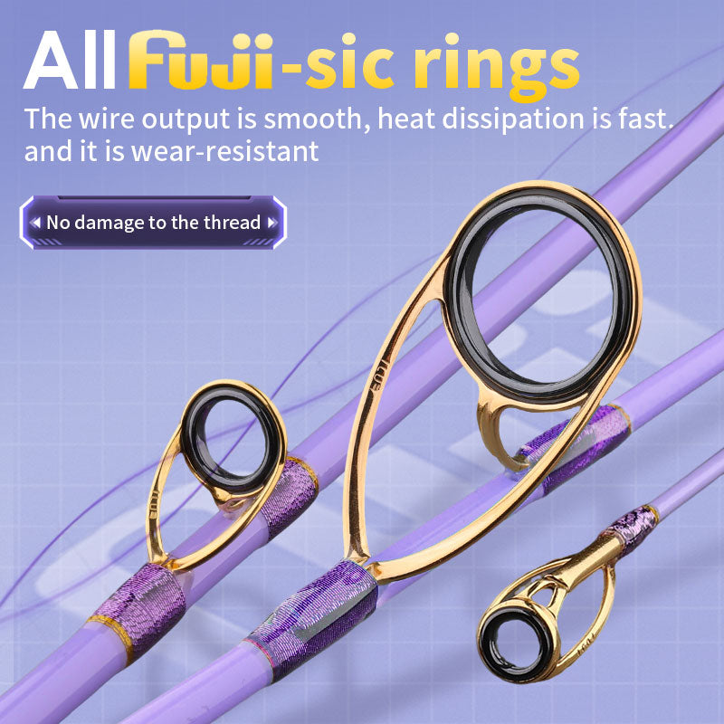 fuji golden sic guide of goofish purple ares light jigging rod 6.2'' 60-250g