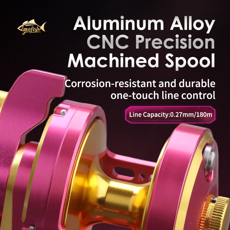 goofish cnc pink saltwater jigging reels