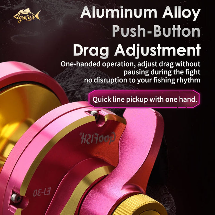 goofish pink 30 size slow pitch jigging reel