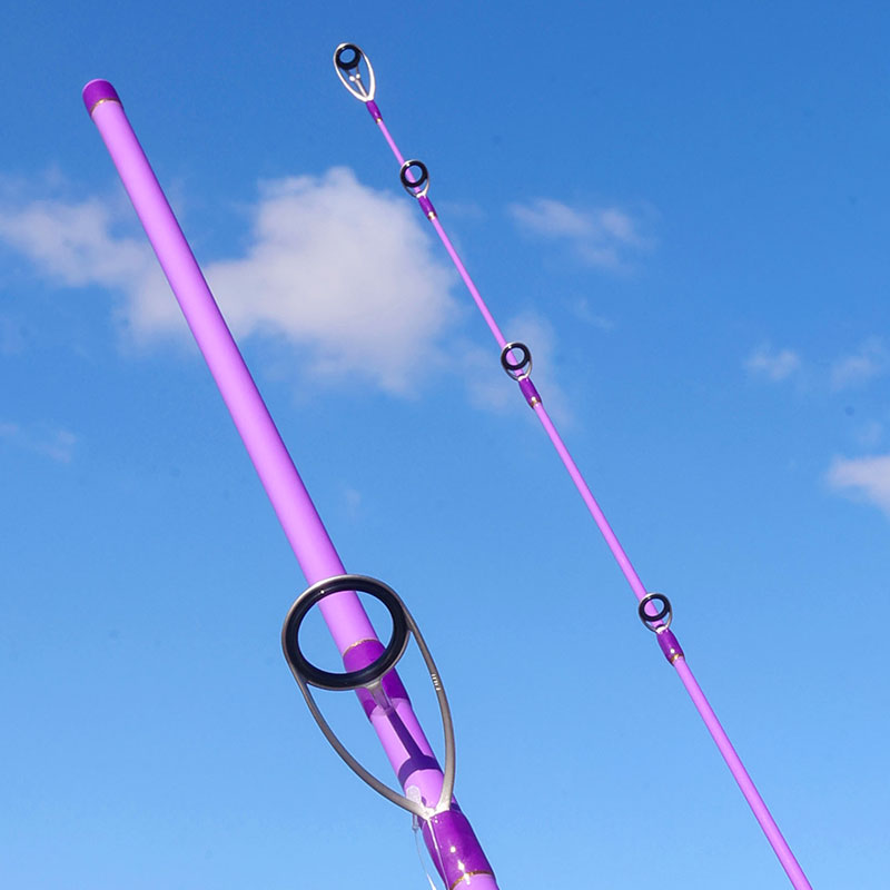 davega fishing pole GOOFISH Purple Diamond Light Popping Pole-9.2'(approx 280cm) 2 Piece Solid Nano Tip Japan Fuji Saltwater Popping Spinning Rod