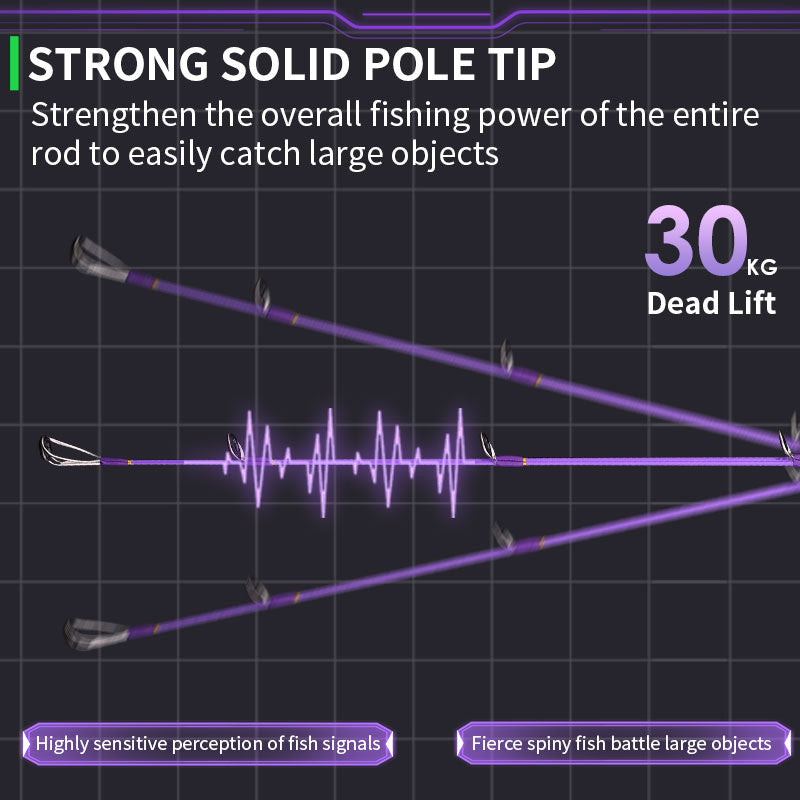 GOOFISH Purple Diamond Light Popping Pole-9.2'(approx 280cm) 2 Piece Solid Nano Tip Japan Fuji Saltwater Popping Spinning Rod