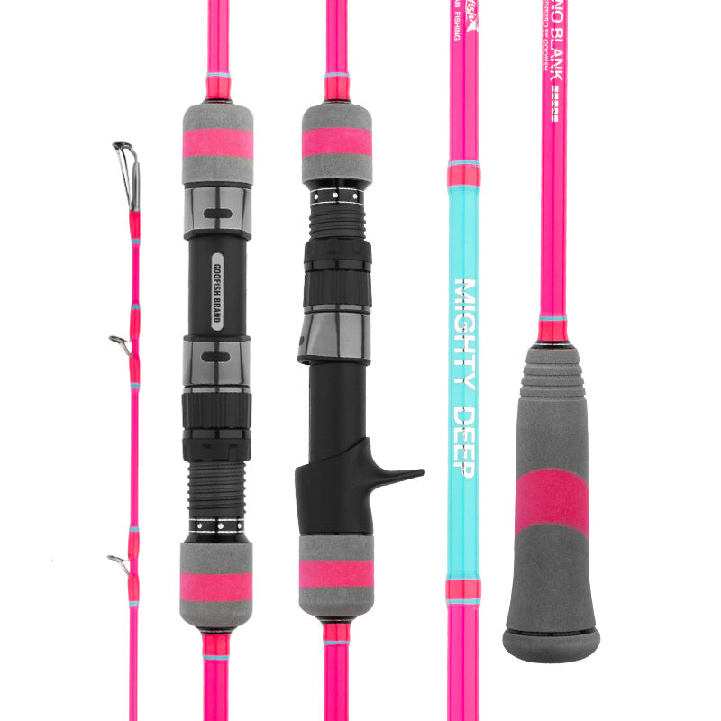 Goofish mighty deep PINK saltwater slow pitch jigging rod jig 700g PINK & 6'(183cm) / Casting&Left Spiral Wrap(fit with right handle reels)