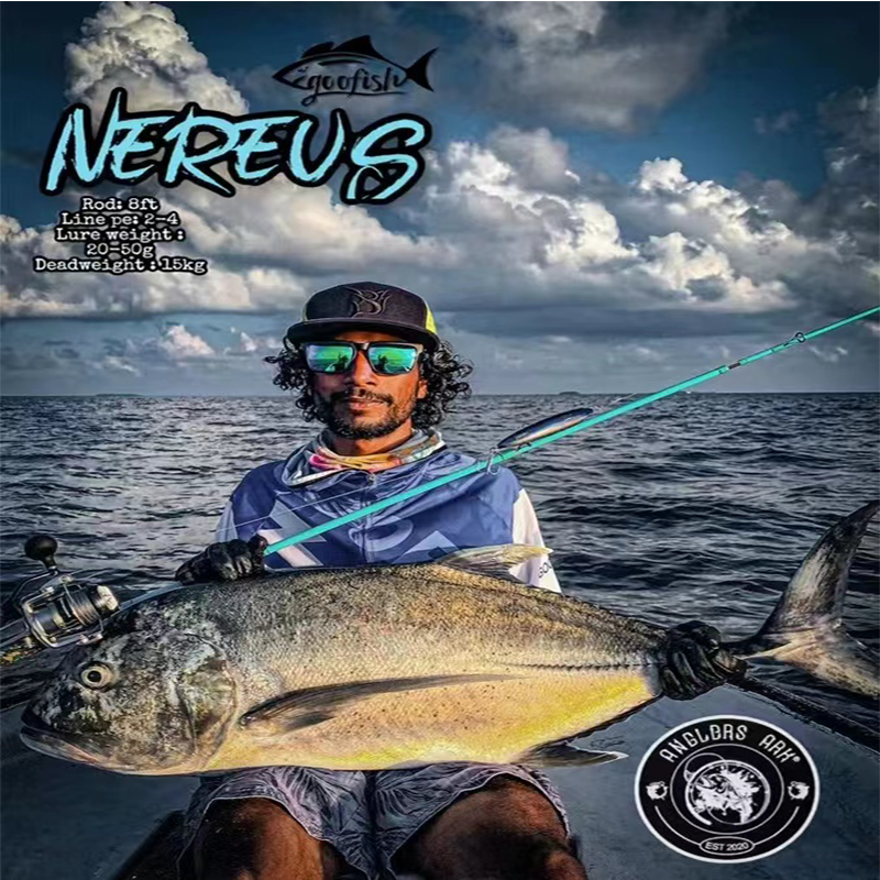 GOOFISH 8.0'(2.4m) Solid Nano Tech Blank Light Bass Popping Fishing Rod with FUJI 8.0'(2.4m) / Casting GOOFISH 8.0'(2.4m) Solid Nano Tech Blank Light Bass Popping Fishing Rod with FUJI 8.0'(2.4m) / Casting