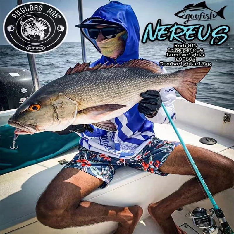 20 meter fishing pole GOOFISH 8.0'(2.4m) Solid Nano Tech Blank Light Bass Popping Fishing Rod with FUJI 8.0'(2.4m) / Casting