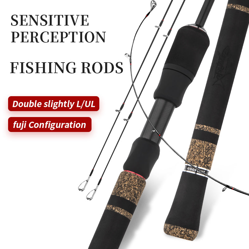 GOOFISH® Solid Nano Blank Series，L,UL Action Fishing Rod,6.0'(180cm) Fuji Setting Two Tip Action Trout Bass Spinning Rods