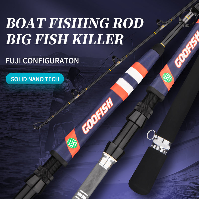 GOOFISH Gamefish Fishing Rod 168cm Saltwater Trolling Casting Baiting Rod with Fuji Setting and Alu Alloy Reel Seat