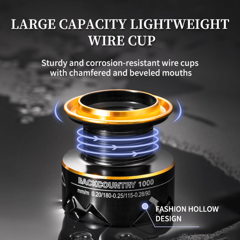 1000 Size Metal Line Cup and Spool 10 Sealed Ball Bear 5.4:1 Gear Ration Freshwater Spinning Reel with Two Handle and Line Cup 1000 Size Metal Line Cup and Spool 10 Sealed Ball Bear 5.4:1 Gear Ration Freshwater Spinning Reel with Two Handle and Line Cup