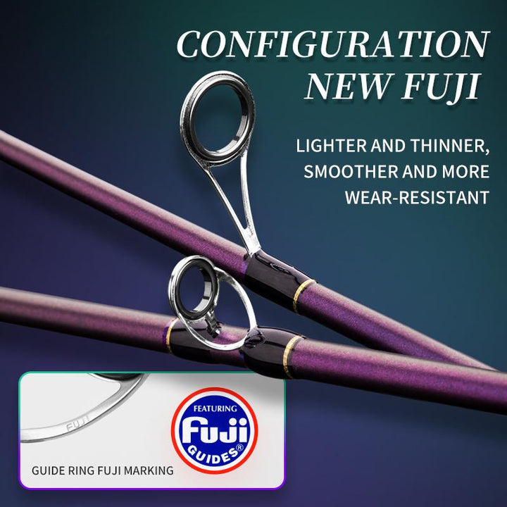 FUJI guide rings and frames on the chameleon-finish GOOFISH BassMaster bass rod