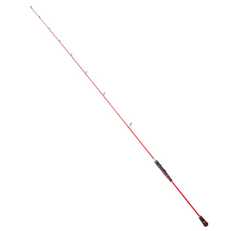 Full-length GOOFISH Orange Micro one-piece spinning rod with straight guides