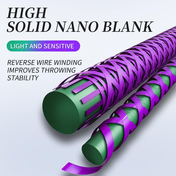GOOFISH Solid Nano blank construction illustration showing crossed fiber layers around a solid core