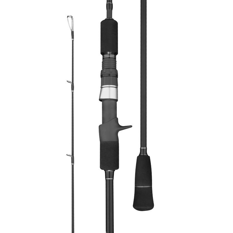 black fish rod and reel GOOFISH Solid Nano Blank Series, Matte Black Fuji Setting 6'6"(195cm) Slow Pitch Jigging Fishing Rod Black&PE2-4(max jig 350g) / 1 Piece / Casting